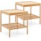 2 PCS 2-Tier Bedside End Table Bamboo Nightstand for Living Room Bedroom